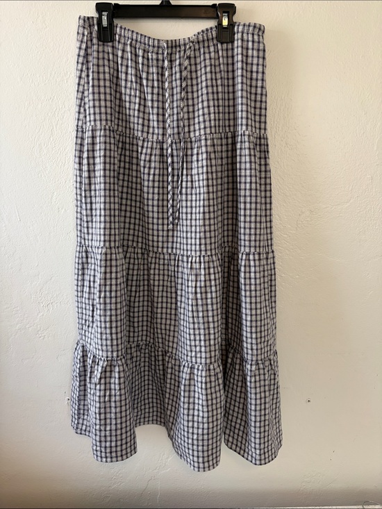 Brandy Melville Dresses & Skirts - Brandy Melville Blue and White Gingham Tiered Maxi Skirt